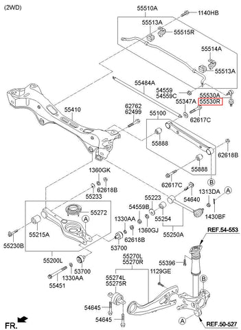 LINK ASSY-RR STABILIZER,RH 55540-3R000 (Original, New)