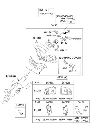 SWITCH ASSY-STRG REMOTE CONT LH <br>96700-3W000WK, <br>967003W000WK, <br>96700 3W000WK <br>(Original, New)