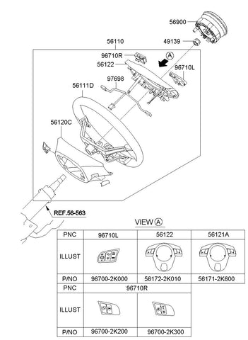 SWITCH ASSY-STRG REMOTE CONT RH <br>96700-2K300, <br>967002K300, <br>96700 2K300 <br>(Original, New)