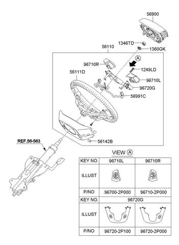 MODULE ASSY-STRG WHEEL AIR BAG <br>56900-2P500VA, <br>569002P500VA, <br>56900 2P500VA <br>(Original, New)