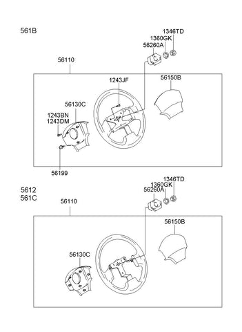 WHEEL ASSY-STEERING <br>56100-33911AQ, <br>5610033911AQ, <br>56100 33911AQ <br>(Original, New)