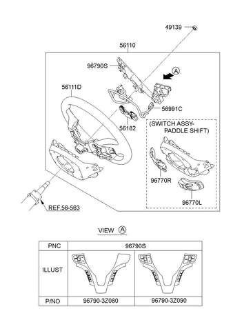 SWITCH ASSY-PADDLE SHIFTRH <br>96780-3Z000, <br>967803Z000, <br>96780 3Z000 <br>(Original, New)