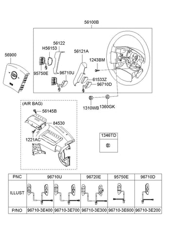 SWITCH ASSY-STRG REMOTE CONT <br>96710-3E600, <br>967103E600, <br>96710 3E600 <br>(Original, New)