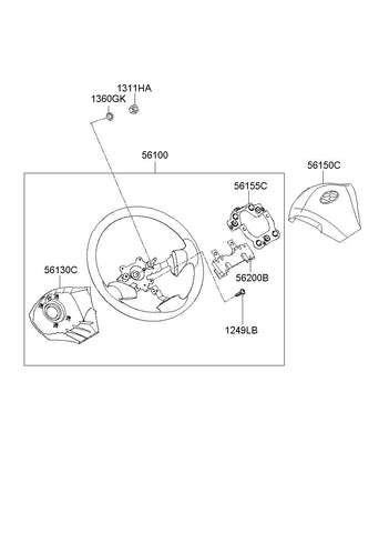 UPR COVER & HORN ASSY STEERING <br>56150-4F000ES, <br>561504F000ES, <br>56150 4F000ES <br>(Original, New)