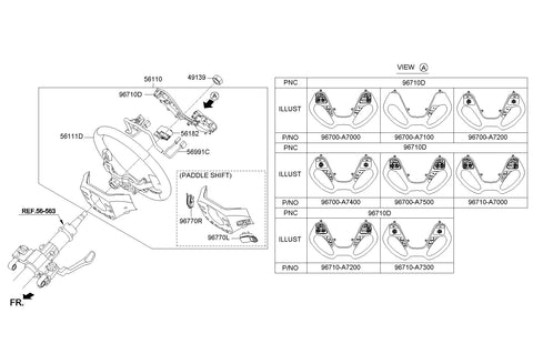 SWITCH ASSY-PADDLE SHIFTLH <br>96770-A7000, <br>96770A7000, <br>96770 A7000 <br>(Original, New)