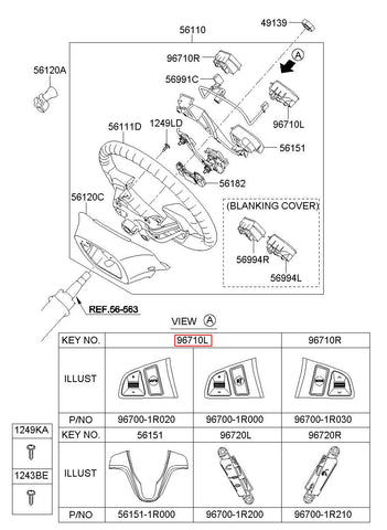 SWITCH ASSY-STRG REMOTE CONT L 96700-1R020RDR (Original, New)