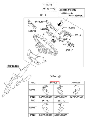 SWITCH ASSY-STRG REMOTE CONT L 96700-2S300SAS (Original, New)