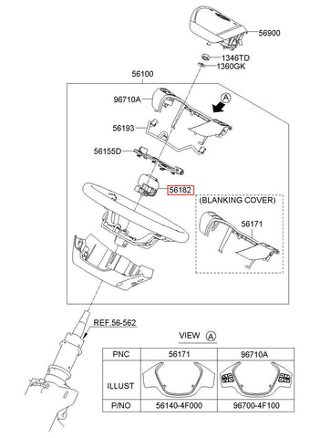 CONTROLLER ASSY-STRG/WHL HTR 56182-4F700 (Original, New)