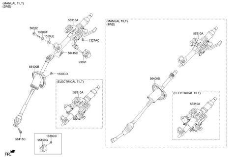 UNIT ASSY-TILT & TELE <br>95450-B1500, <br>95450B1500, <br>95450 B1500 <br>(Original, New)