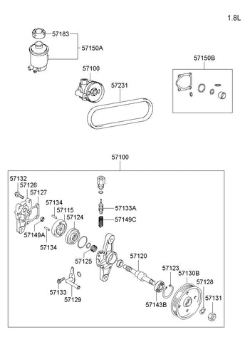 PUMP ASSY-POWER STEERING OIL <br>57100-3D001, <br>571003D001, <br>57100 3D001 <br>(Original, New)