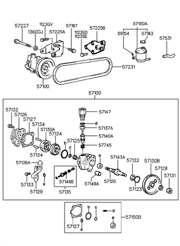 PUMP ASSY-POWER STEERING OIL <br>57100-02710, <br>5710002710, <br>57100 02710 <br>(Original, New)