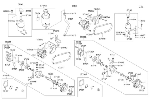 BELTV-POWER STEERING PUMP <br>57161-H1300, <br>57161H1300, <br>57161 H1300 <br>(Original, New)