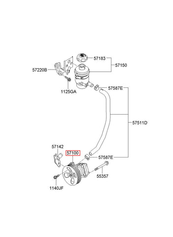 PUMP ASSY-POWER STEERING OIL 57100-4H000 (Original, New)