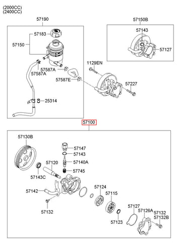 PUMP ASSY-POWER STEERING OIL 57100-3K200 (Original, New)