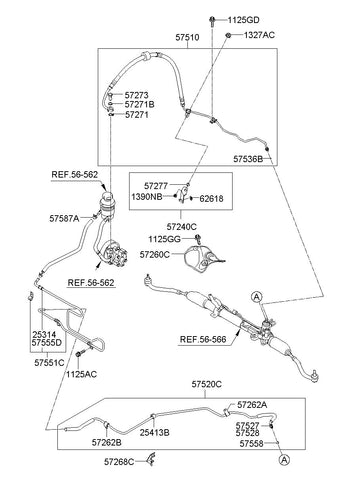 HOSE ASSY-POWER STEERING OIL PRESSURE 57510-2B000 575102B000 57510 2B000