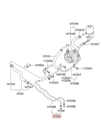 TUBE ASSY-RETURN 57570-4B001 (Original, New)