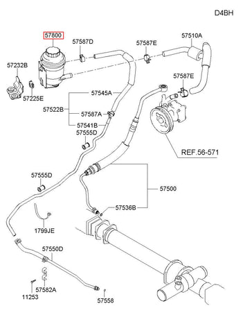 RESERVOIR ASSY-POWER STEERING 57210-4F000 (Original, New)