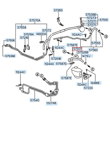 HOSE-P/S OIL SUCTION 57531-29100 (Original, New)