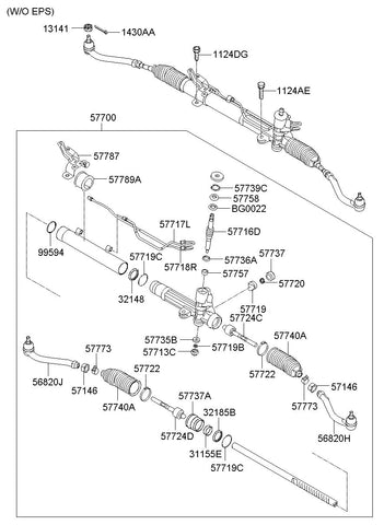 GEAR & LINKAGE ASSY-P/S <br>57700-2P500, <br>577002P500, <br>57700 2P500 <br>(Original, New)