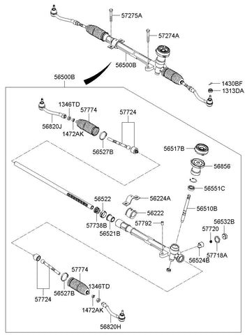 END ASSY-TIE ROD,LH <br>56820-3F101, <br>568203F101, <br>56820 3F101 <br>(Original, New)