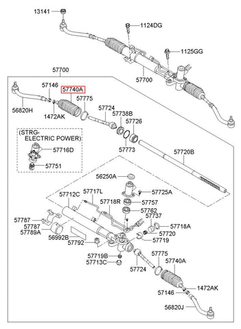 BELLOWS-STEERING GEAR BOX 57740-3J000 (Original, New)