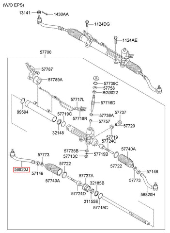 END ASSY-TIE ROD RH 56820-2P000 (Original, New)