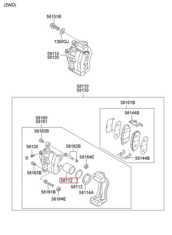 PISTON-FR DISC BRAKE 58112-0Z000 (Original, New)