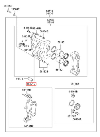 PAD KIT-FR DISC BRAKE 58101-H1A10 (Original, New)