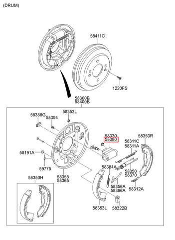 CYLINDER ASSY-WHEEL RH 58380-1Y000 (Original, New)