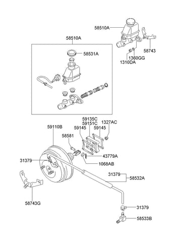 CYLINDER ASSY-BRAKE MASTER <br>58510-M3110, <br>58510M3110, <br>58510 M3110 <br>(Original, New)