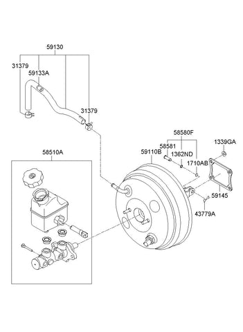 BOOSTER ASSY-BRAKE 59110-3J320 591103J320 59110 3J320
