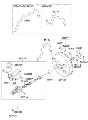 BOOSTER ASSY-BRAKE 59110-2K300 591102K300 59110 2K300