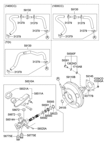 BOOSTER ASSY-BRAKE 59110-1R000 591101R000 59110 1R000