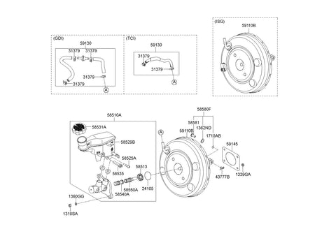 BOOSTER ASSY-BRAKE 59110-A5000 59110A5000 59110 A5000