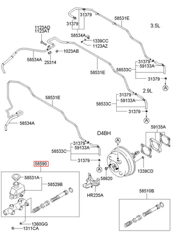CYLINDER ASSYBRAKE MASTER 58590-H1052 58590H1052 58590 H1052