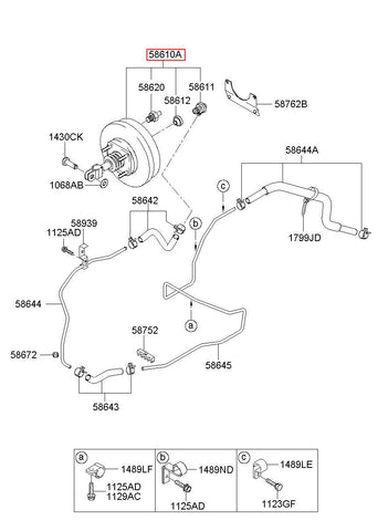 BOOSTER ASSY-BRAKE 58610-4B000 (Original, New)