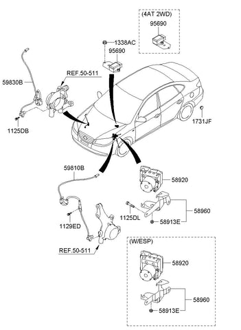 SENSOR ASSY-FR ABS.LH <br>59810-3V202, <br>598103V202, <br>59810 3V202 <br>(Original, New)