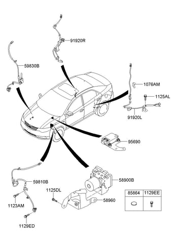 CABLE ASSY-ABS.EXTLH <br>59910-1M400, <br>599101M400, <br>59910 1M400 <br>(Original, New)