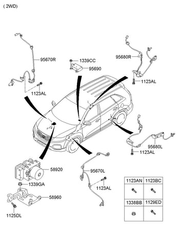 ABS ASSY <br>58920-3W830, <br>589203W830, <br>58920 3W830 <br>(Original, New)