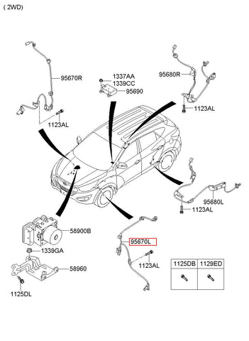 SENSOR ASSY-ABS FR WHEEL LH 95670-2S300 (Original, New)