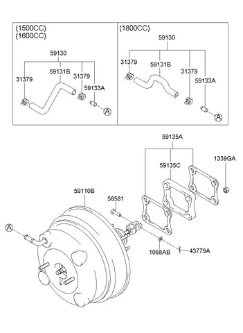 BOOSTER ASSY-BRAKE 59110-17300 5911017300 59110 17300