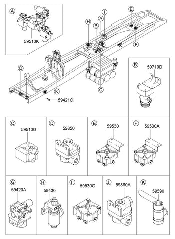 VALVE & BRKT ASSY-RELAY(R12) <br>59530-7C500, <br>595307C500, <br>59530 7C500 <br>(Original, New)