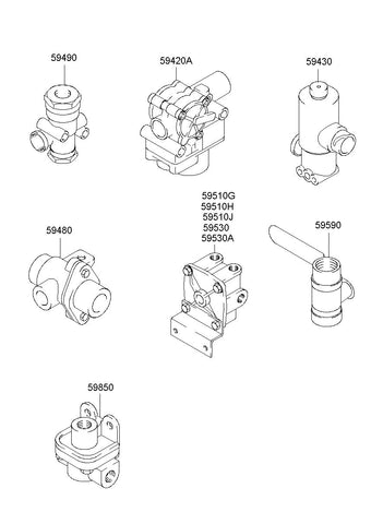 VALVE & BRKT ASSY-RELAY(R12) <br>59530-7C200, <br>595307C200, <br>59530 7C200 <br>(Original, New)