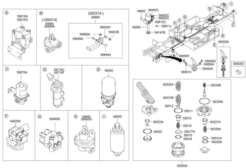 VALVE & BRKT ASSY-RELAY(R14) <br>59510-7D750, <br>595107D750, <br>59510 7D750 <br>(Original, New)