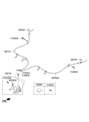 CABLE ASSY-PARKING BRAKERH <br>59770-A7300, <br>59770A7300, <br>59770 A7300 <br>(Original, New)