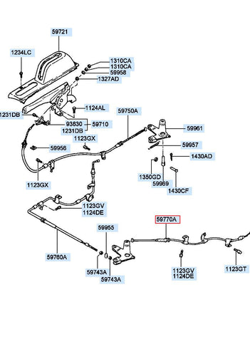 CABLE ASSY-PARKING BRAKE RH 59912-43250 (Original, New)