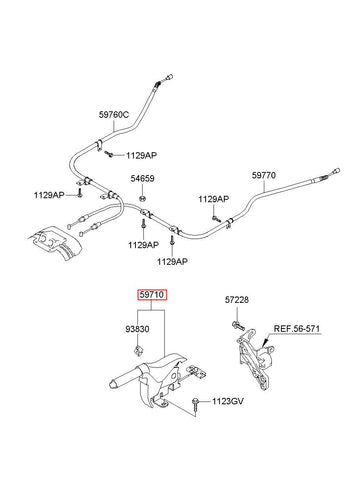 LEVER ASSY-PARKING BRAKE 59710-1C000AB (Original, New)