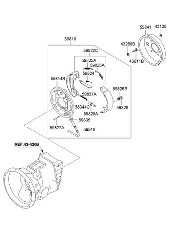 BRAKE ASSY-PARKING <br>59810-58003, <br>5981058003, <br>59810 58003 <br>(Original, New)