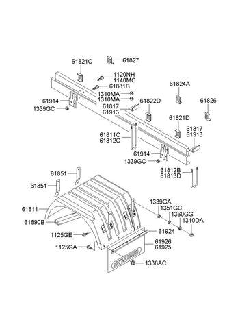 BOLT U-DECK MTG CTR <br>61816-5H710, <br>618165H710, <br>61816 5H710 <br>(Original, New)