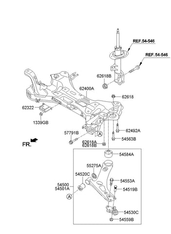 ARM COMPLETE-FR LWRLH 54500-3W500 545003W500 54500 3W500